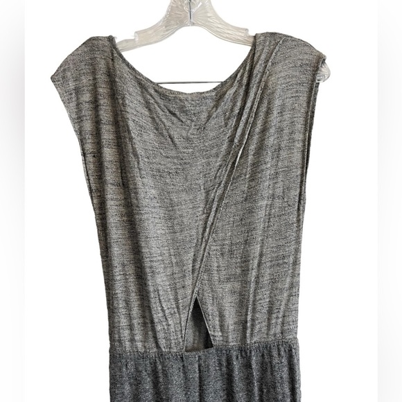 Anthropologie Sachin + Babi Blouson Antonia Gray Maxi Dress Surplice Back Size 4 - Picture 5 of 7